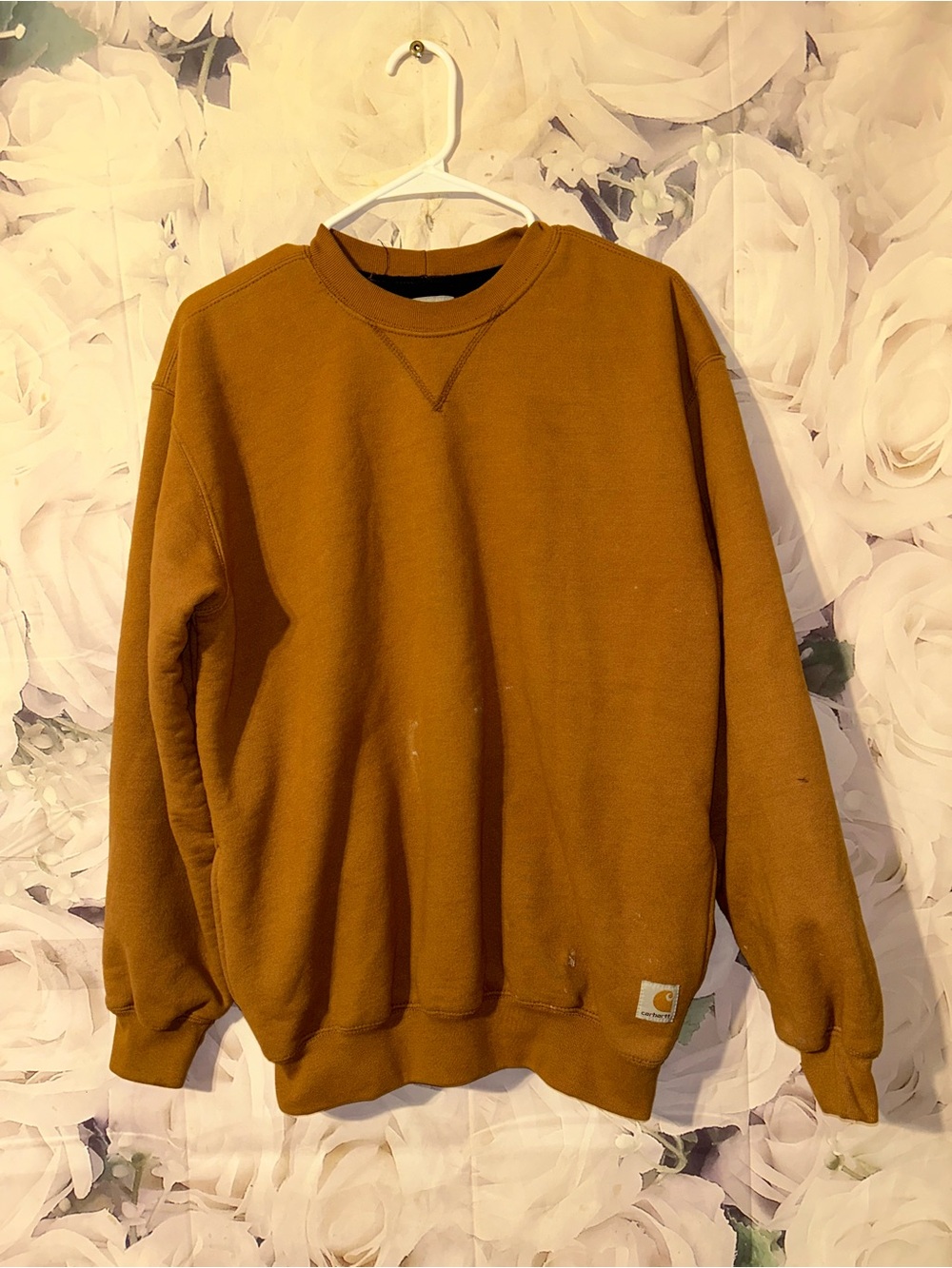 Vintage CARHARTT J154 BRN Thermal Lined Workwear  Heavyweight Sweatshirt Mens S